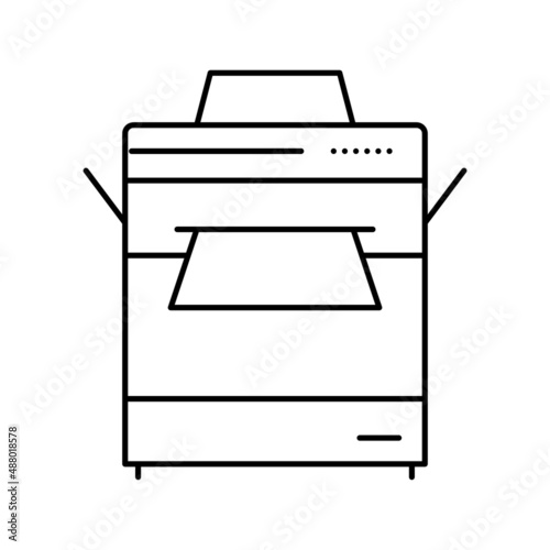 printer office device line icon vector illustration