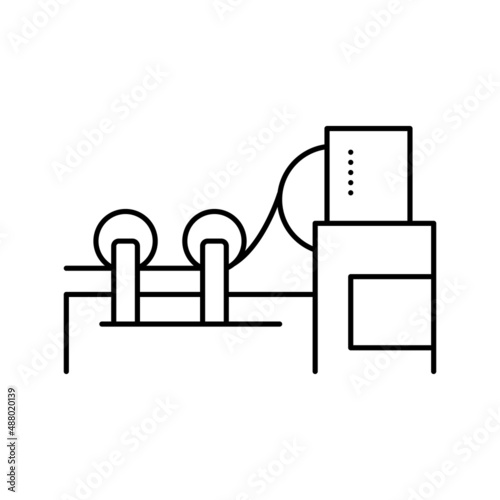 paper rolling system line icon vector illustration