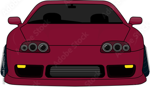 red sport car supra isolated on white