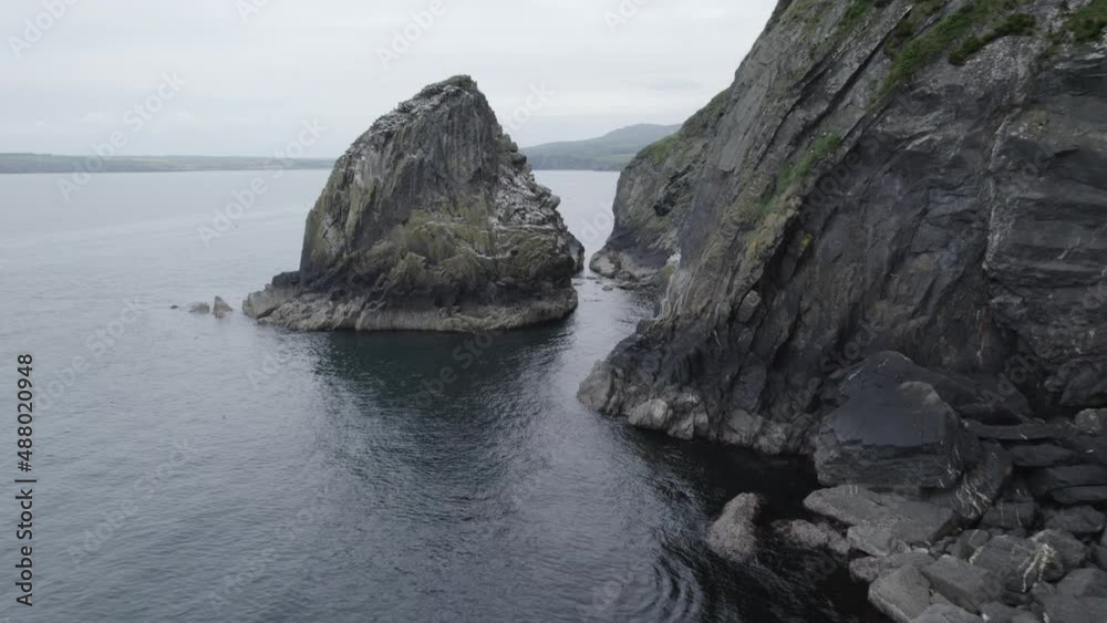 Flying between coastline cliffs of Wales Flying between coastline cliffs of Wales