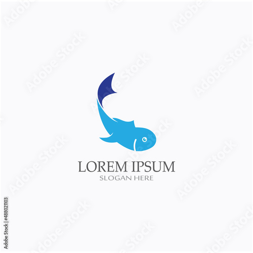 Fish logo, fishinghook, fish oil and seafood restaurant icon. With vector icon concept design illustration template