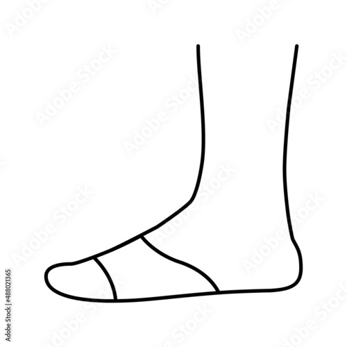 toe cover sock line icon vector isolated illustration