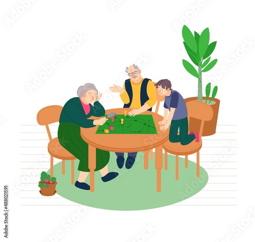 A family plays together at home. Funny time with children.