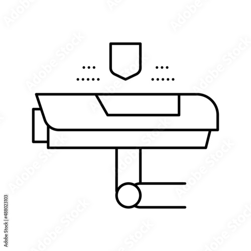 alarm signalization line icon vector isolated illustration