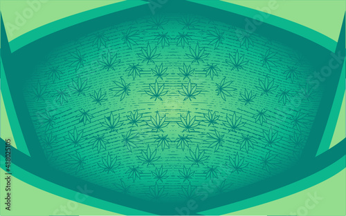 Cannabis marijuana weed ganja background wirh leaf pattern
