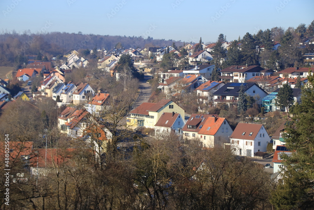Blick auf den Ort Flacht bei Weissach im Heckengäu