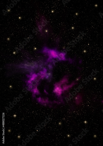 Star field in space and a nebulae