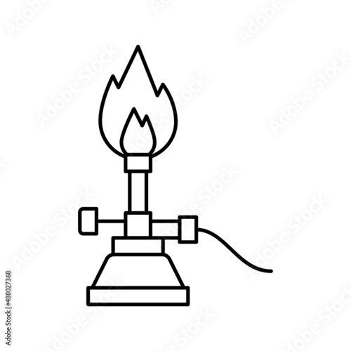 burner equipment line icon vector isolated illustration
