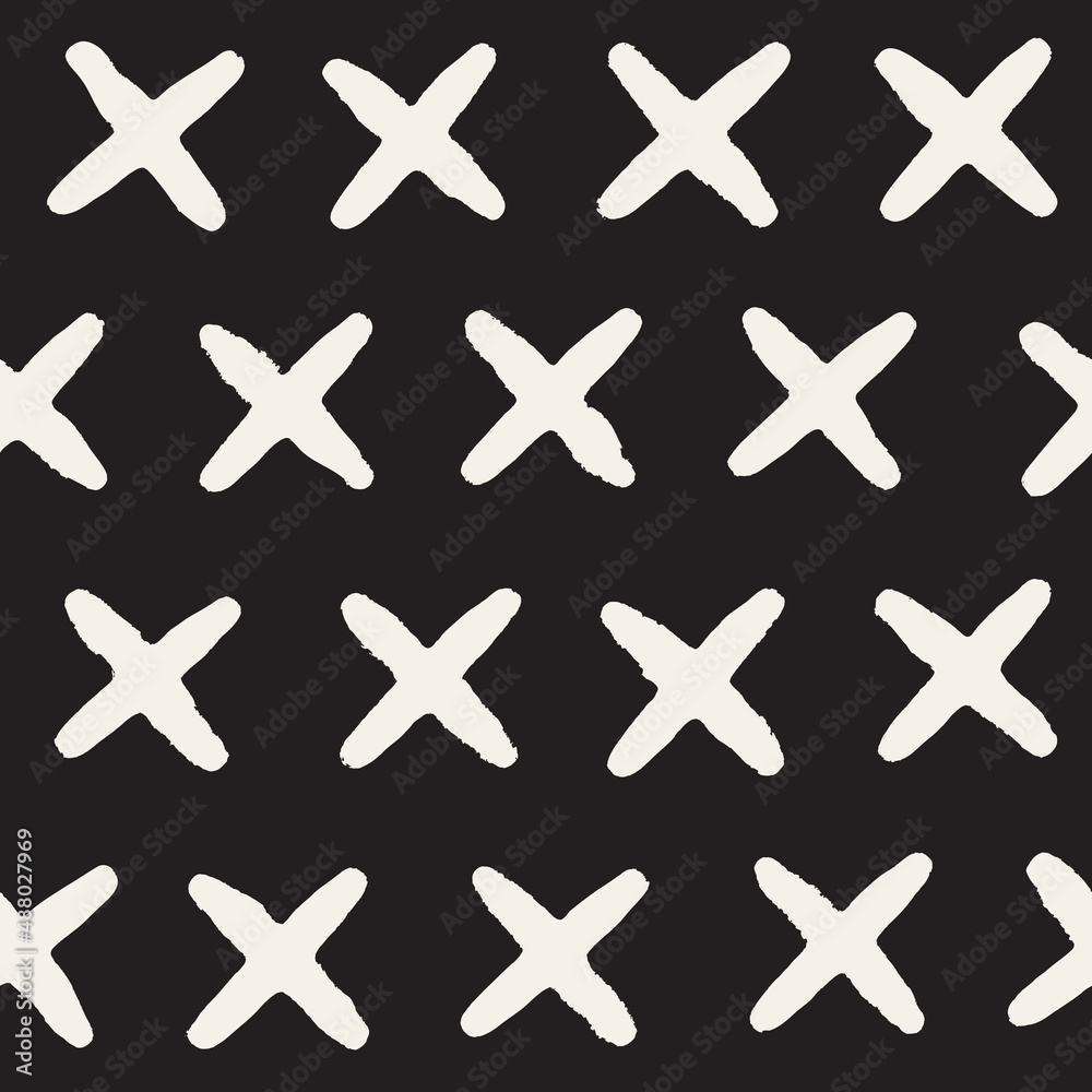 Vector seamless hand-painted pattern. Abstract decorative background with brush strokes. Monochrome hand-drawn texture. Vector seamless hand-painted pattern. Abstract decorative background with brush strokes. Monochrome hand-drawn texture.