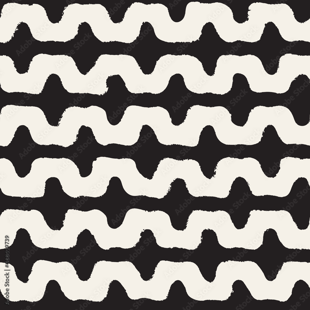 Vector seamless hand-painted pattern. Abstract decorative background with brush strokes. Monochrome hand-drawn texture. Vector seamless hand-painted pattern. Abstract decorative background with brush strokes. Monochrome hand-drawn texture.