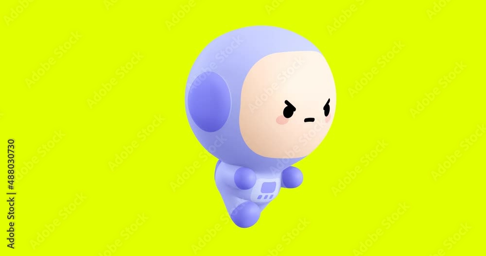 Funny Looped cartoon kawaii astronaut character. Cute emotions and move animation. 4k video Funny Looped cartoon kawaii astronaut character. Cute emotions and move animation. 4k video