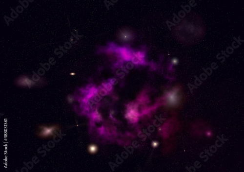 Star field in space and a nebulae