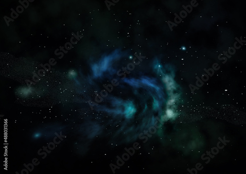Star field in space and a nebulae