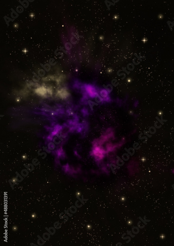 Star field in space and a nebulae