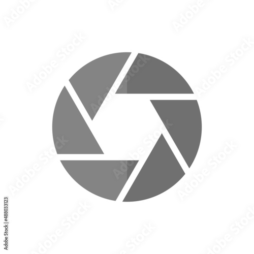 Aperture grey flat vector icon