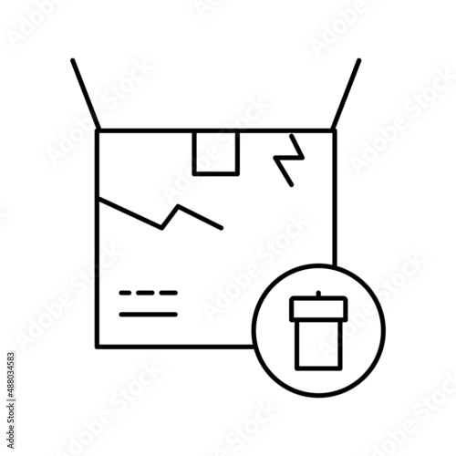 damaged box line icon vector illustration sign