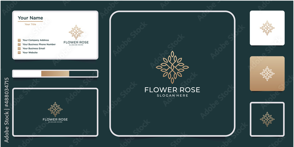Minimalist elegant flower rose luxury beauty salon, fashion, skincare, cosmetic, yoga and spa products.