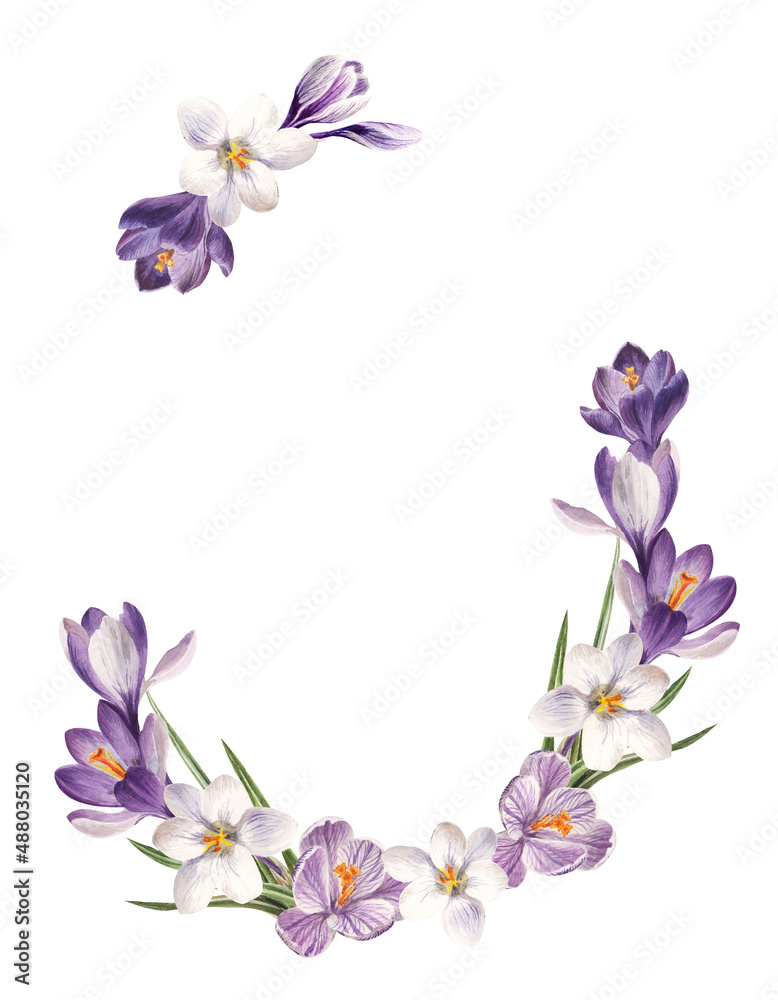 Fototapeta premium watercolor floral frames, l illustration