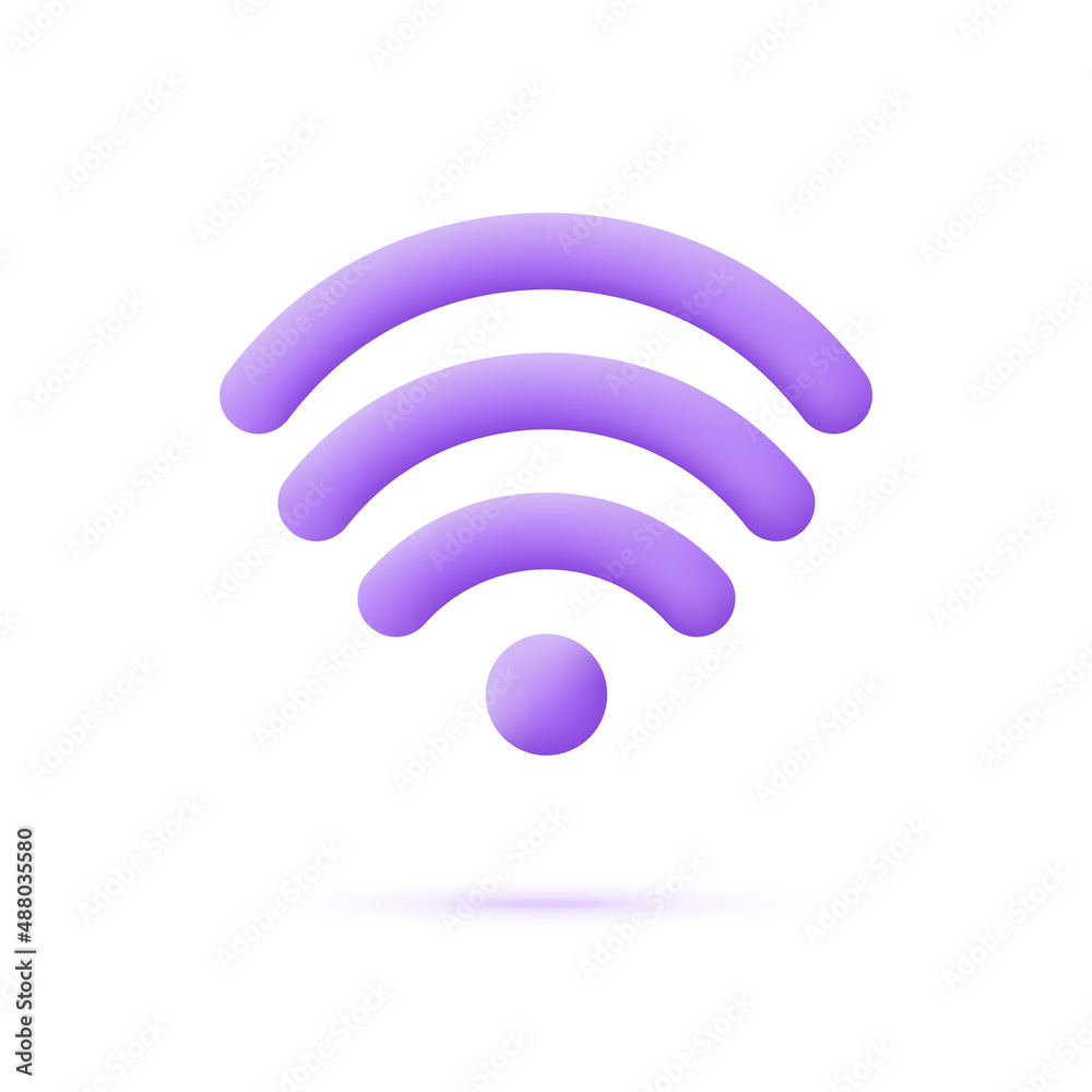 3d icon Wifi isolated on white background. Internet concept. 3d icon Wifi isolated on white background. Internet concept.
