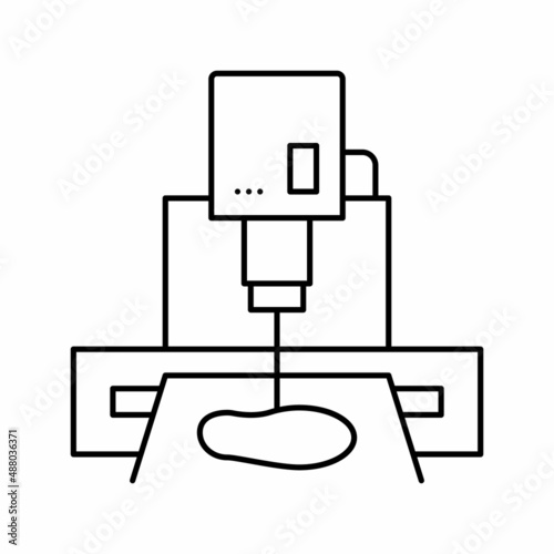 sole cut machine line icon vector illustration