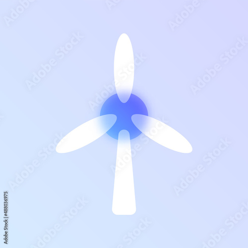 ecology glass morphism trendy style icon. wind generator transparent glass color vector icon with blur and purple gradient. for web and ui design, mobile apps and promo business polygraphy