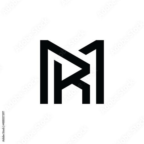 MR or RM initial letter logo design vector