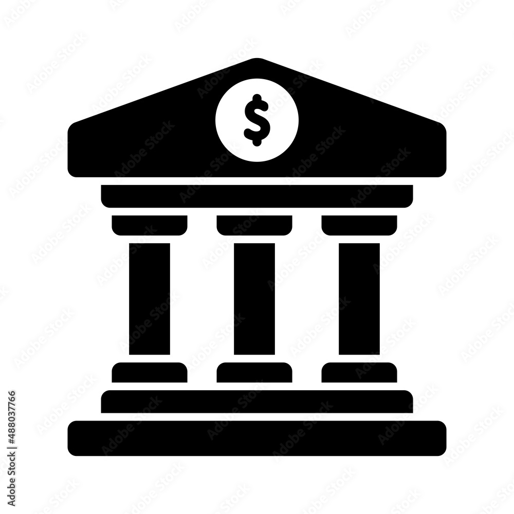 Bank Building Icon Design Vector Template Illustration Bank Building Icon Design Vector Template Illustration