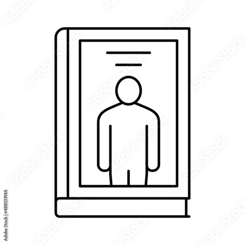 biography genre line icon vector illustration