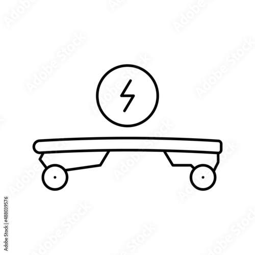 electrical skateboard line icon vector illustration