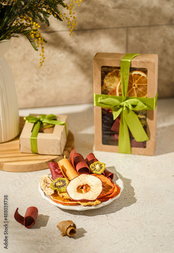 set of pastilles and dried fruits