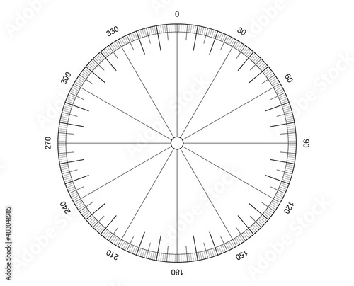 Measuring Circle with degrees marked template.