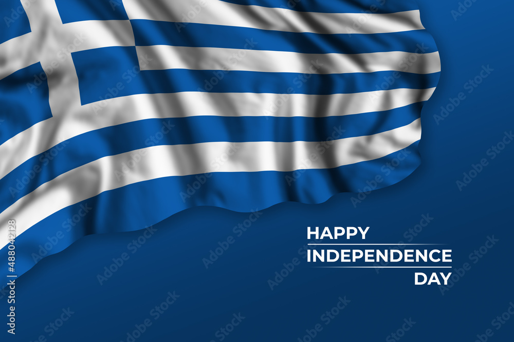 Greece independence day greetings card with flag Greece independence day greetings card with flag