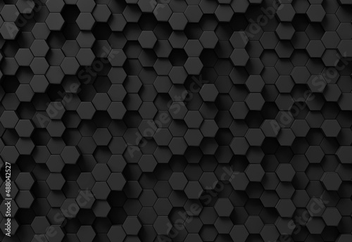 black hexagon pattern background © ptyszku