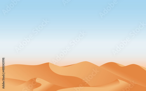 Desert landscape vector illustration.