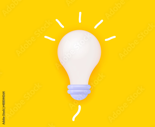 White lightbulb against a yellow background