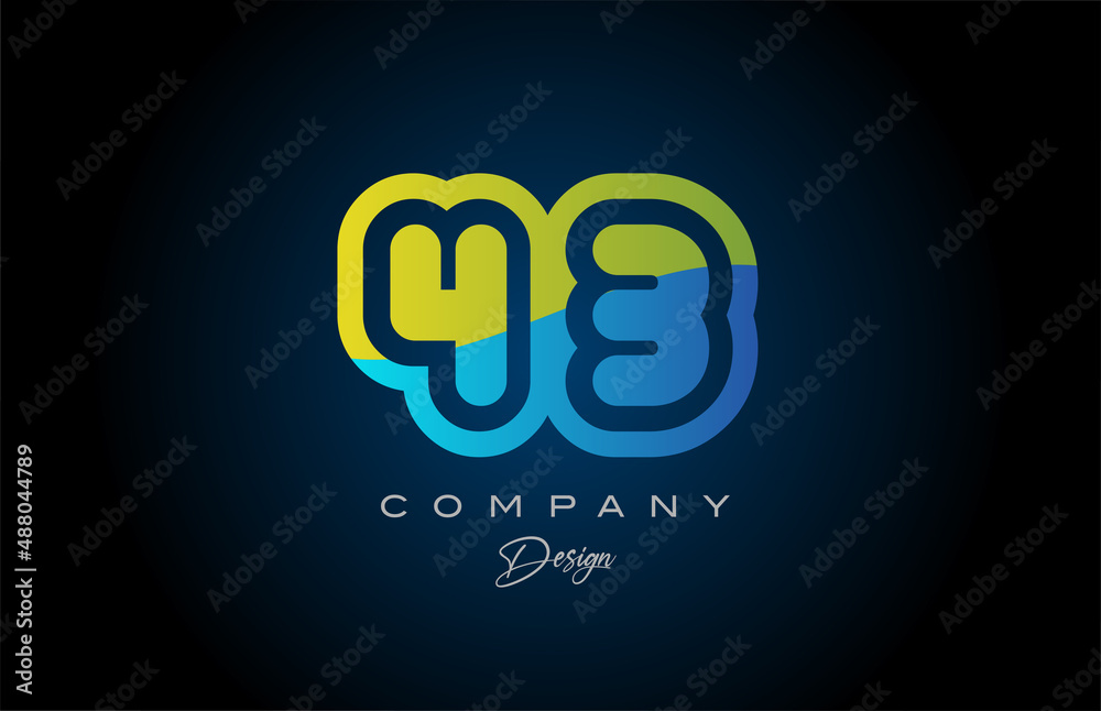 43 green blue number logo icon design. Creative template for company and business 43 green blue number logo icon design. Creative template for company and business