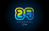 27 green blue number logo icon design. Creative template for company and business