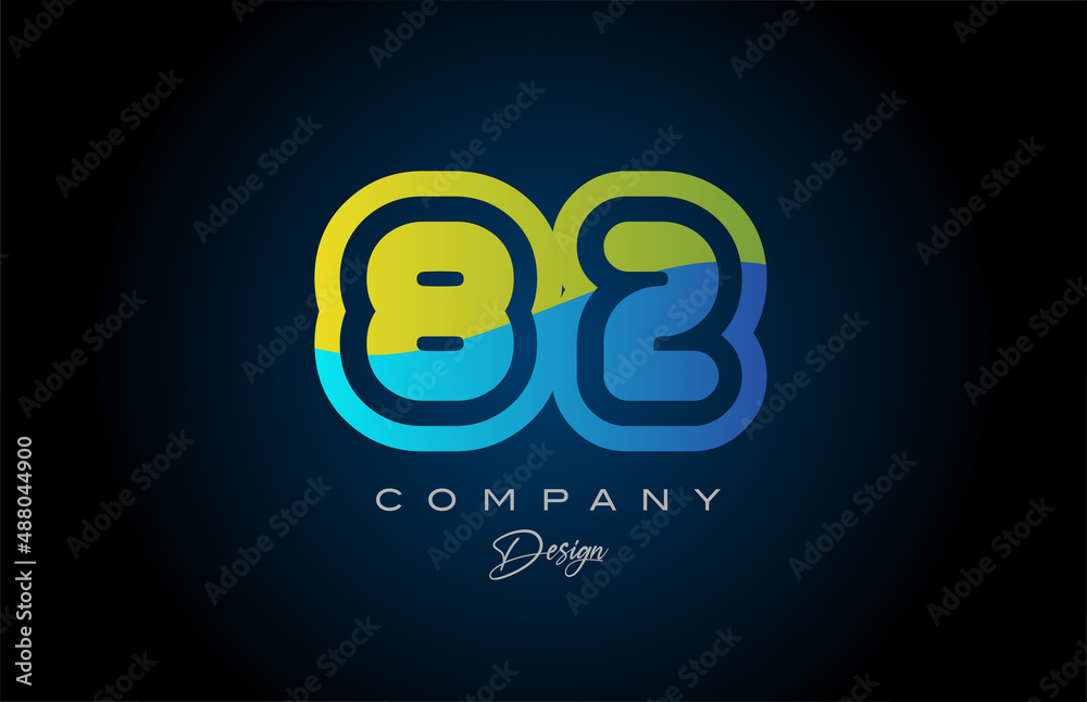 82 green blue number logo icon design. Creative template for company and business 82 green blue number logo icon design. Creative template for company and business