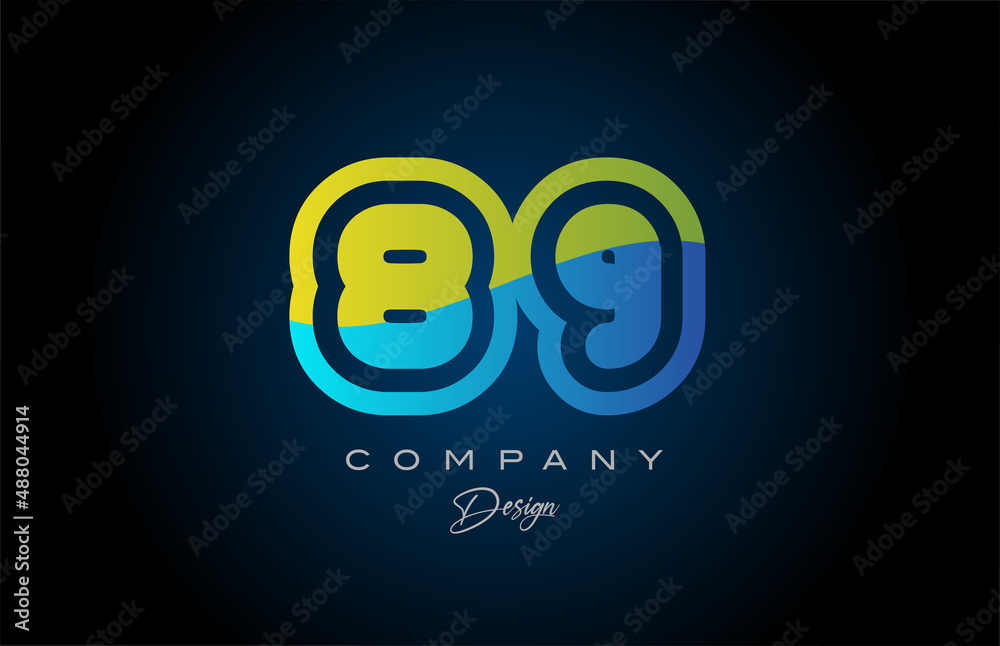 89 green blue number logo icon design. Creative template for company and business 89 green blue number logo icon design. Creative template for company and business