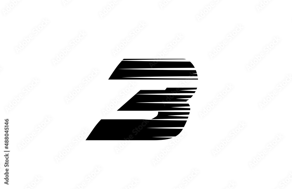 black and white simple 3 number logo icon design. Creative template for company and business black and white simple 3 number logo icon design. Creative template for company and business