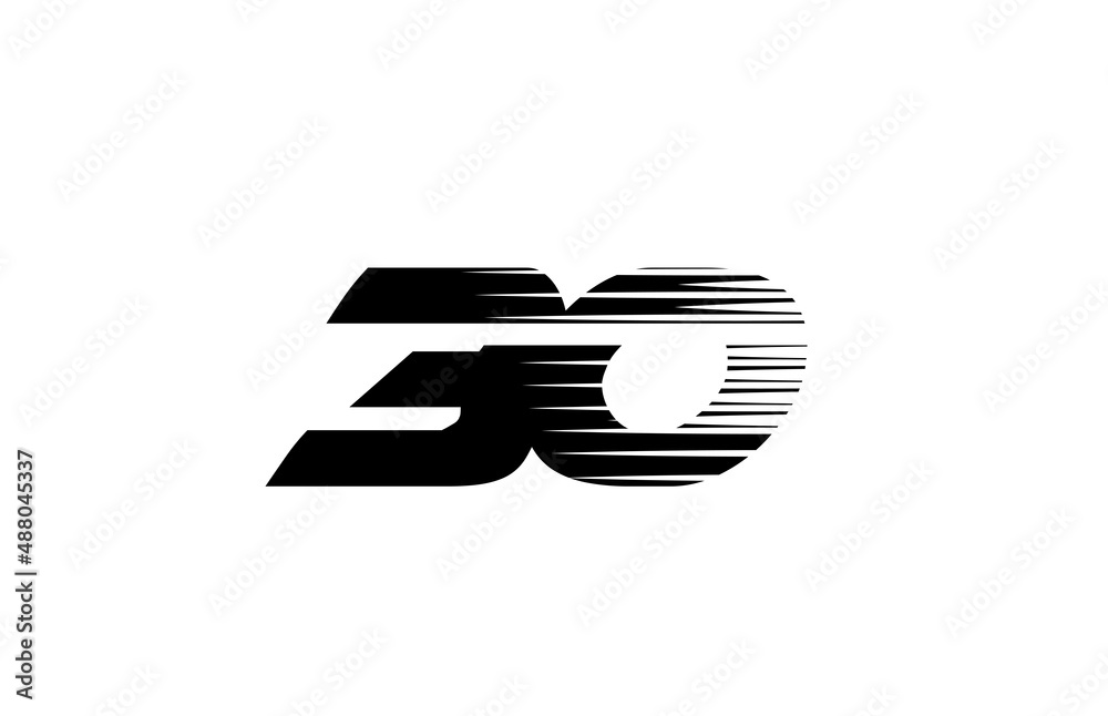 black and white simple 30 number logo icon design. Creative template for company and business black and white simple 30 number logo icon design. Creative template for company and business