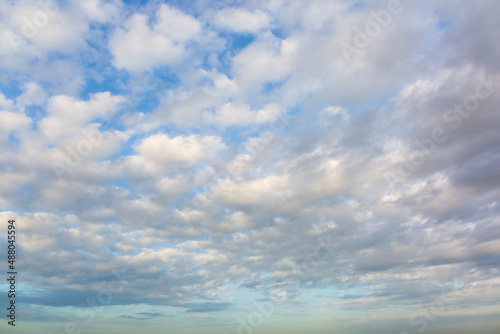 Fototapeta Naklejka Na Ścianę i Meble -  Clouds and sky,blue sky background with tiny clouds.