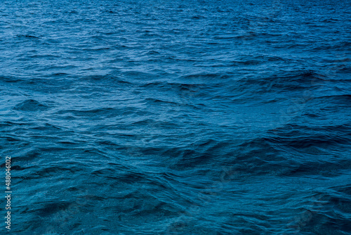 Blue ocean water with waves background ,Perfect water surface