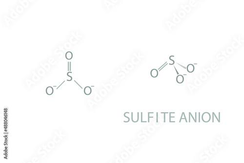 Sulfite anion molecular skeletal chemical formula.	