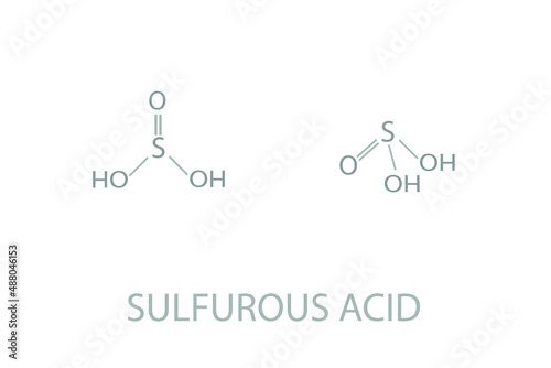 Sulfurous acid molecular skeletal chemical formula.	