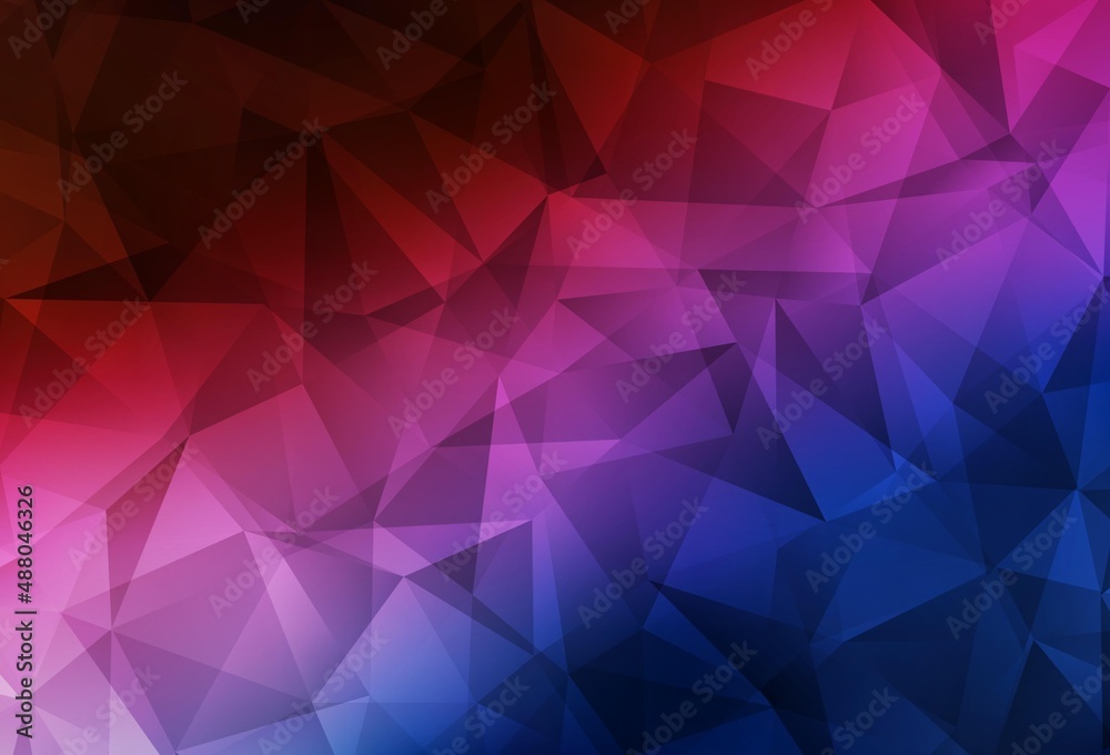 Dark Blue, Red vector shining triangular layout. Dark Blue, Red vector shining triangular layout.