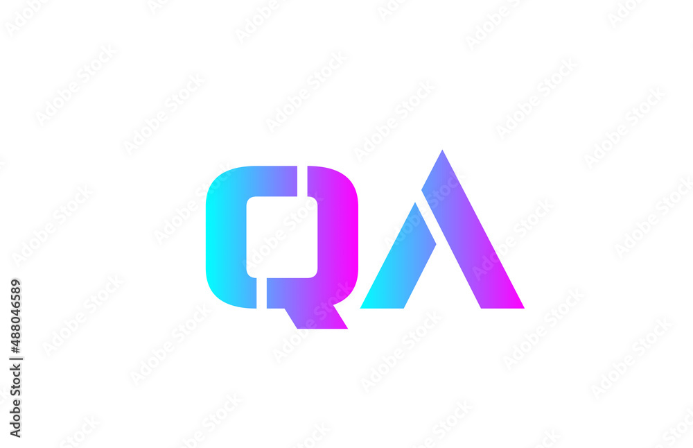 QA pink alphabet letter logo icon design. Creative letter combination for business or company QA pink alphabet letter logo icon design. Creative letter combination for business or company