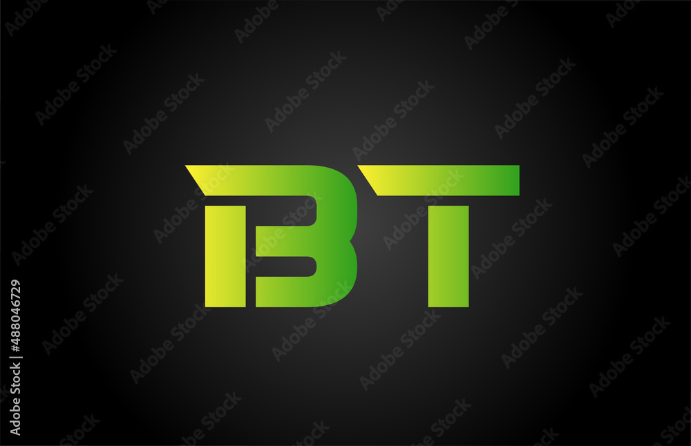 green BT alphabet letter icon logo design. Creative letter combination for company or business green BT alphabet letter icon logo design. Creative letter combination for company or business