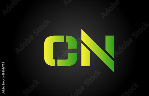 green CN alphabet letter icon logo design. Creative letter combination for company or business