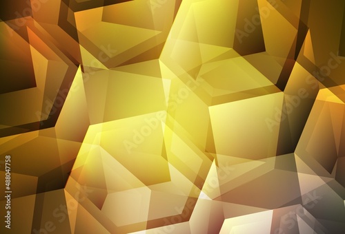Dark Green, Yellow vector background with set of hexagons.